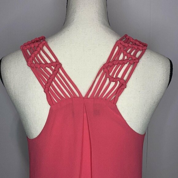 NAKED ZEBRA Sz Small Melon Sleeveless Strappy Top Blouse - Picture 1 of 4